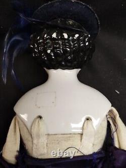 Vintage Porcelain Head 16 inch Doll withBisque Arms & LegsCloth Body