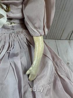 Vintage Porcelain Head Boudoir Doll, 15, Late 1800's