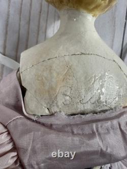 Vintage Porcelain Head Boudoir Doll, 15, Late 1800's
