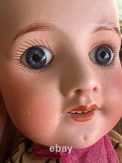 Vintage Porcelain Head Doll Antique Sulfure Eyes