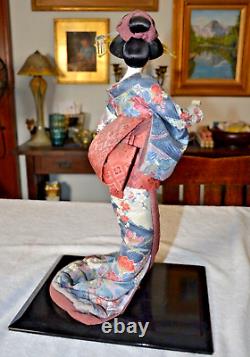 Vintage Porcelain Japanese Geisha Kimono Beautiful Doll Statue From Japan