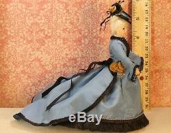 Vintage Porcelain Lady Doll in Gorgeous Blue Gown by Roz Dollhouse Miniature