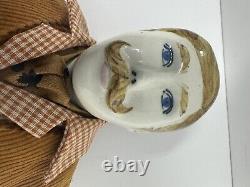 Vintage Porcelain Man Male Doll Twisted Mustache Pipe Doll Artisan 24 Large