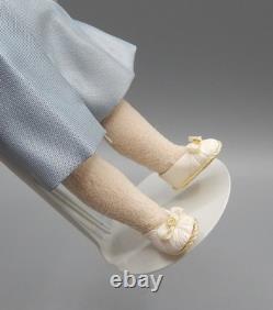 Vintage Porcelain Mignonette Victorian Little Boy Doll in Silk & Lace 6