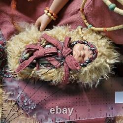 Vintage Porcelain Native American Princess Doll withbaby Goldenvale 1- 2000