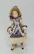 Vintage Porcelain Victorian Girl Doll In Silk Dress Dollhouse Miniature 112