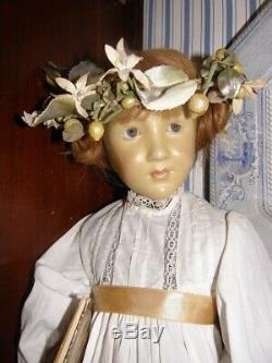 Vintage Porcelain and Wax Doll Brigitte Deval Doll Artist 1980s one of a kind