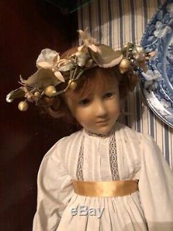 Vintage Porcelain and Wax Doll Brigitte Deval Doll Artist 1980s one of a kind