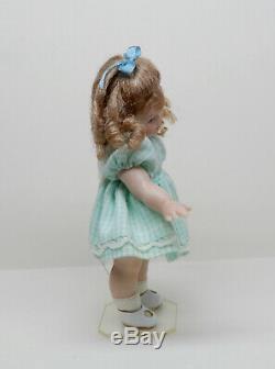 Vintage Poseable Porcelain Toddler Girl Doll Artisan Dollhouse Miniature 112
