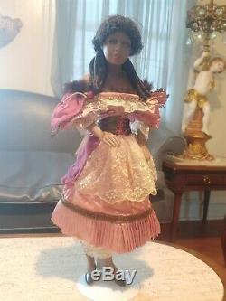 Vintage Rare Black Gypsy Doll Gitana With Stunning Lavender Eyes