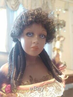 Vintage Rare Black Gypsy Doll Gitana With Stunning Lavender Eyes