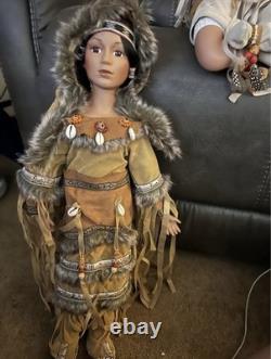 Vintage Rare Indian Porcelain Doll 22in. Tall