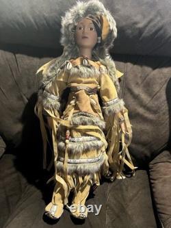 Vintage Rare Indian Porcelain Doll 22in. Tall
