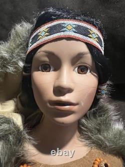 Vintage Rare Indian Porcelain Doll 22in. Tall