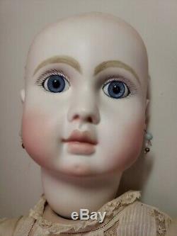 Vintage Reproduction Steiner Antique French Porcelain Doll 32 Mohair Wig Artist