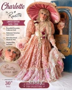 Vintage Rustie Charlotte Porcelain Doll 36 Tall Limited Edition 0450/2000 With