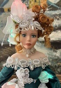 Vintage Rustie Collectible Porcelain Doll Holly Fiber Optic, 16 in+5in(stand)