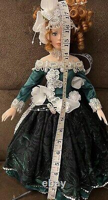 Vintage Rustie Collectible Porcelain Doll Holly Fiber Optic, 16 in+5in(stand)