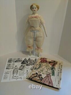 Vintage Ruth Gibbs Godey's Lady 13 Blonde Hair China Doll + McCall Pattern 1292