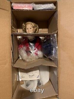 Vintage SHIRLEY TEMPLE Porcelain Doll Danbury Mint JUST AROUND THE CORNER +2VHSs