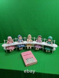 Vintage Set of Dionne Quintuplets in High Chair Clothes Book 1934