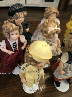Vintage Shirley Temple Danbury Porcelain 10 Doll LOT of 8