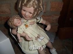 Vintage Shirley Temple Doll- Danbury Mint Porcelain Boxed Shirley And Her Doll