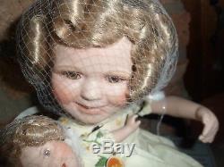 Vintage Shirley Temple Doll- Danbury Mint Porcelain Boxed Shirley And Her Doll