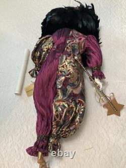 Vintage Show Stoppers Porcelain Harlequin Jester Doll Plays Music