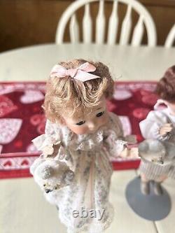 Vintage Signed Elaine Pilsitz Porcelain 8 1/2 Dolls Movable Limbs RARE! 1981