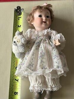 Vintage Signed Elaine Pilsitz Porcelain 8 1/2 Dolls Movable Limbs RARE! 1981