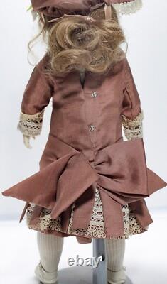 Vintage Signed Porcelain Hand Painted Victorian Style Laced Clothing 15 Doll