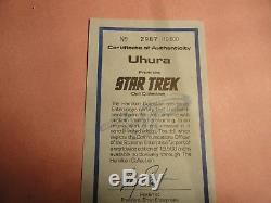 Vintage Star Trek Hamilton Ernest Uhura Porcelain 14 Doll, Box, Coa (mint)