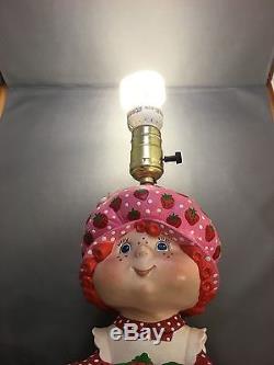 Vintage Strawberry Shortcake Lamp Ceramic Superior Statuary 1981 Child Decor