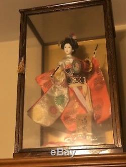 Vintage Style Japanese Geisha Doll 18.5 Porcelain Intricate Details