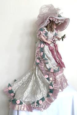 Vintage The Franklin Mint Porcelain Blushing Rose Doll by Maryse Nicole