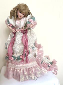 Vintage The Franklin Mint Porcelain Blushing Rose Doll by Maryse Nicole