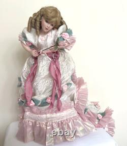 Vintage The Franklin Mint Porcelain Blushing Rose Doll by Maryse Nicole