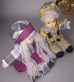 Vintage Unbranded Boy & Girl Porcelain 5 Dolls