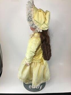 Vintage Unknown Maker Porcelain Head with Composite Body Doll with Yellow Dress