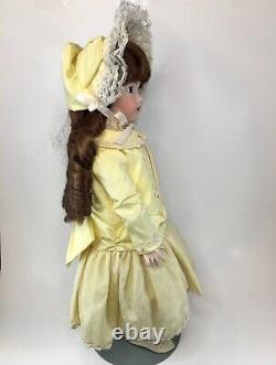 Vintage Unknown Maker Porcelain Head with Composite Body Doll with Yellow Dress