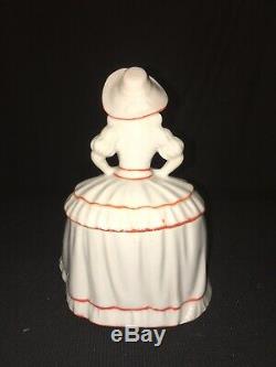 Vintage Vanity Powder Jar Lady Victorian Porcelain Figurine Art Deco Half Doll