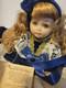 Vintage Venice Italy Porcelain Doll 8 Certificato Di Garanzia Lace Blue Velvet