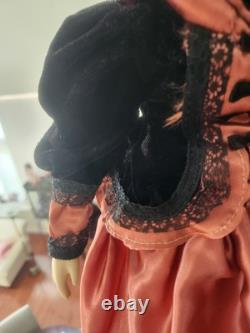 Vintage Victorian Porcelain Doll, 18 Tall, Beautifully Dressed, Rare, 1970's