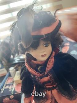 Vintage Victorian Porcelain Doll, 18 Tall, Beautifully Dressed, Rare, 1970's