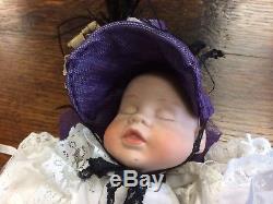 Vintage Victorian STYLE Metal And Wooden Dolls Pram With Porcelain Doll