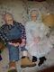 Vintage William L Wallace Old Grandma & Grandpa Man Doll Set Porcelain Cloth
