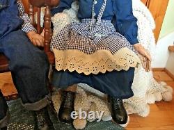 Vintage William Wallace Grandma and Grandpa Porcelain Dolls With Original Box