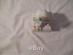 Vintage bisque porcelain piano baby withdoll trinket box Germany Rare