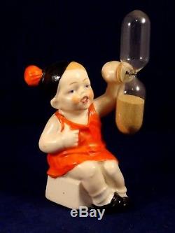 Vintage old egg timer Germany 1920/30s porcelain Baby doll very rare Kitchen